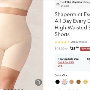 NWOT Shapermint All Day Every Day High-Waisted Shaper Shorts